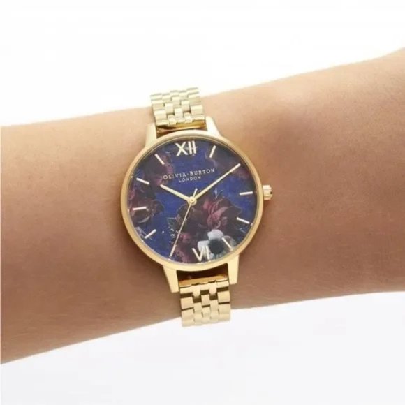 NWT Olivia Burton Quartz Blue Floral Dial Ladies Watch OB16SP13, NO BOX - Picture 3 of 5